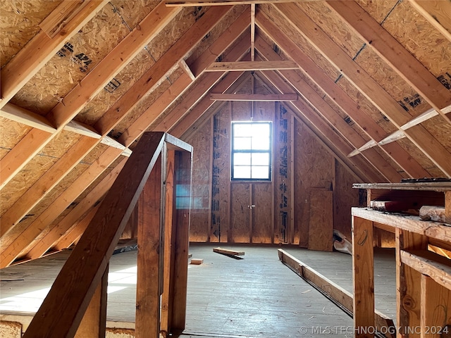 view of attic