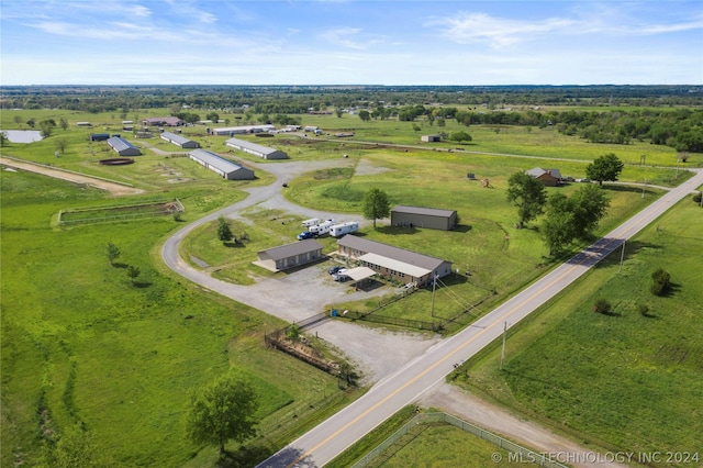 bird's eye view with a rural view