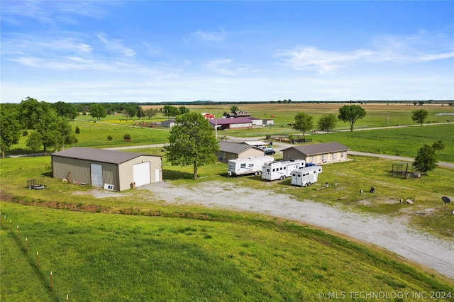 aerial view featuring a rural view