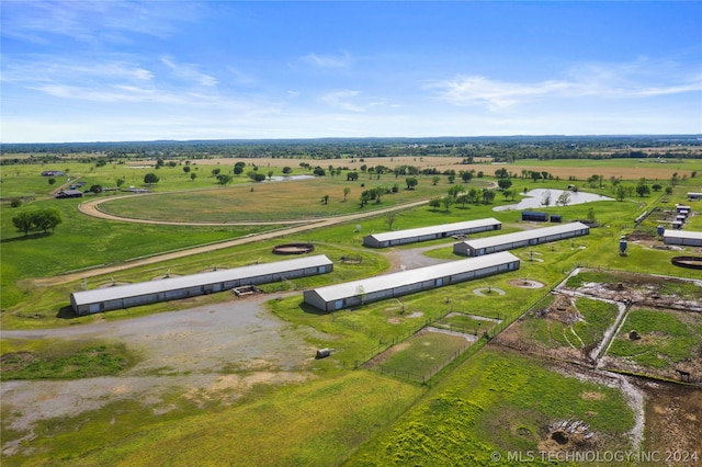 bird's eye view with a rural view