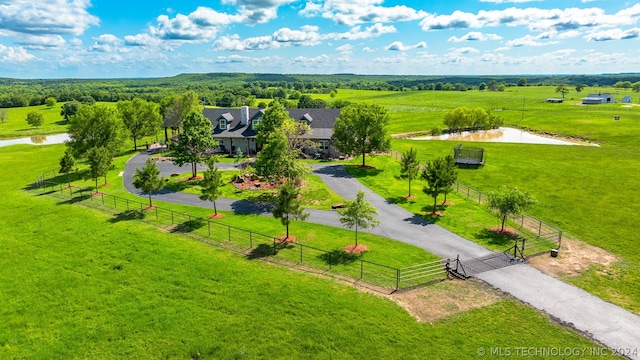 drone / aerial view featuring a rural view