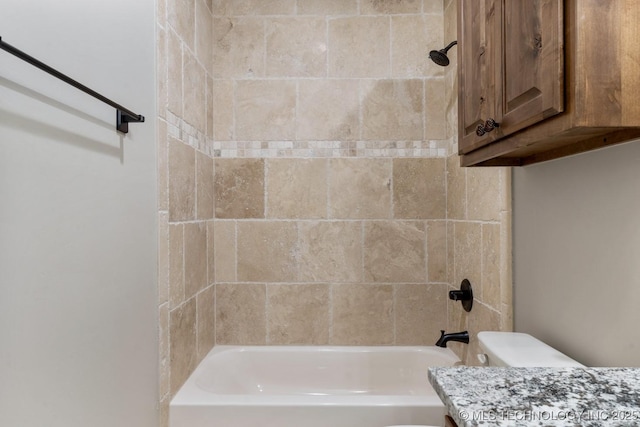 full bath featuring toilet and bathing tub / shower combination