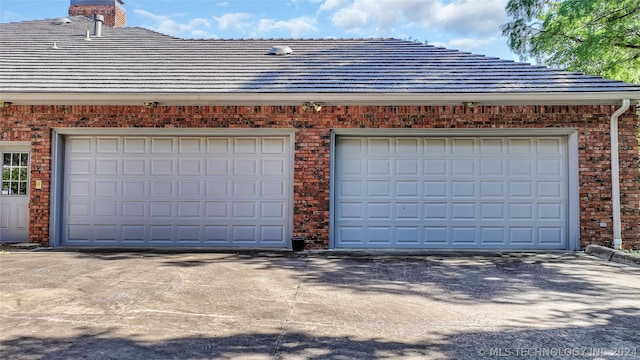 view of garage