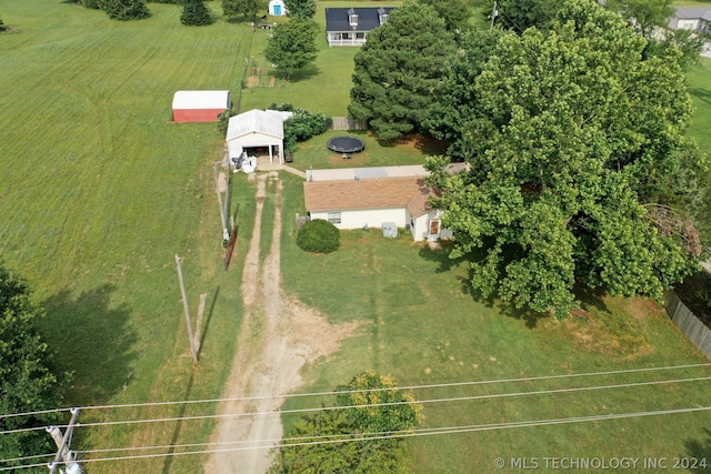 bird's eye view with a rural view