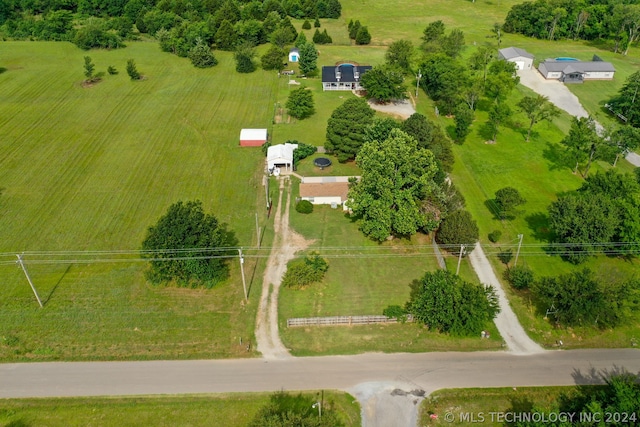 bird's eye view featuring a rural view