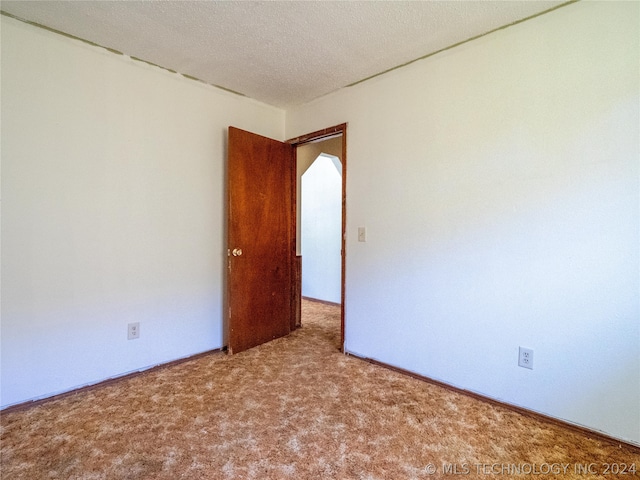 carpeted spare room featuring a textured ceiling