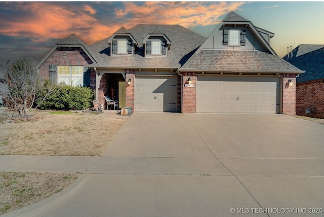 view of front of house with a garage