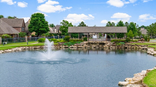 water view with a gazebo