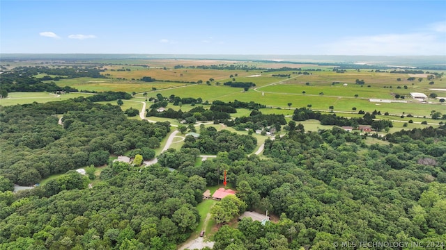 bird's eye view with a rural view