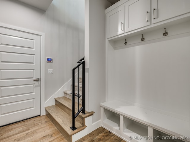 mudroom featuring light hardwood / wood-style floors