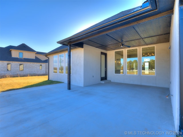 view of patio / terrace with ceiling fan