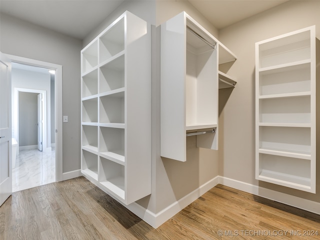 spacious closet with light wood-type flooring