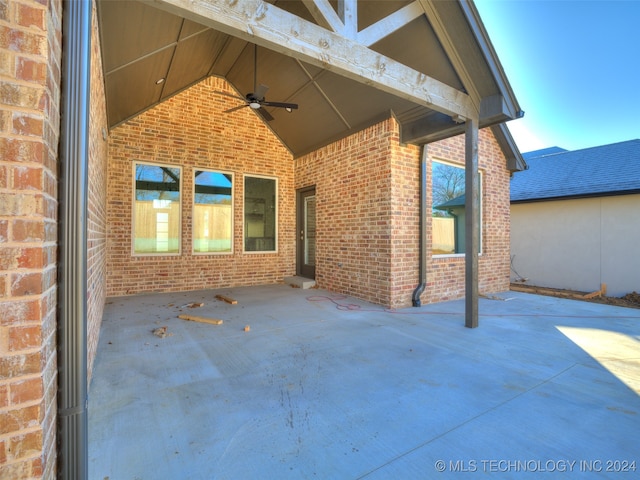 view of patio with ceiling fan