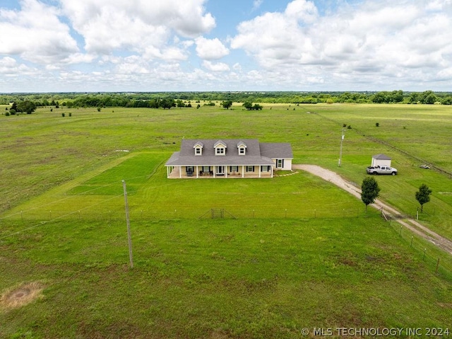 bird's eye view with a rural view