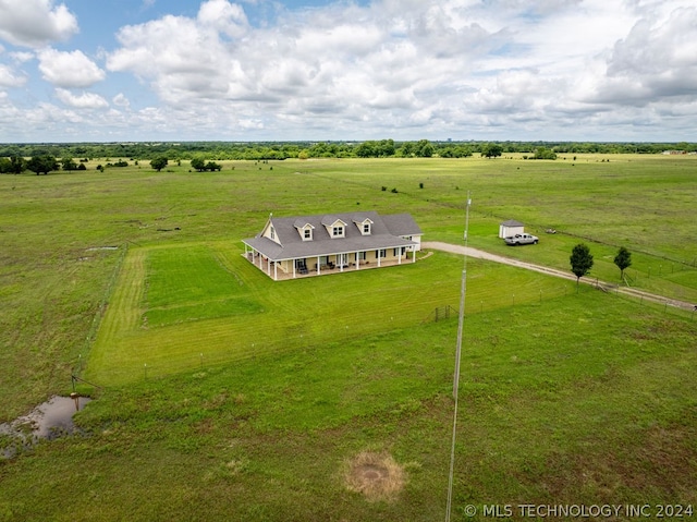 aerial view with a rural view