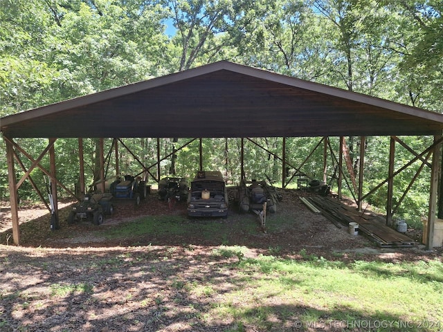 view of car parking with a carport