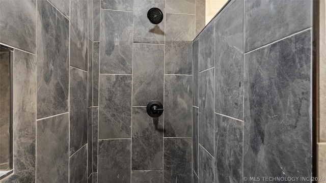 interior details featuring tiled shower