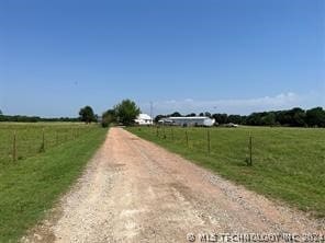 view of street with a rural view