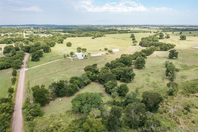 aerial view featuring a rural view