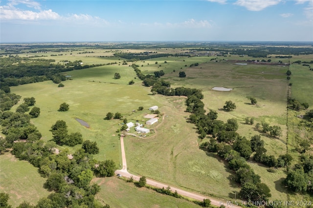 aerial view featuring a rural view