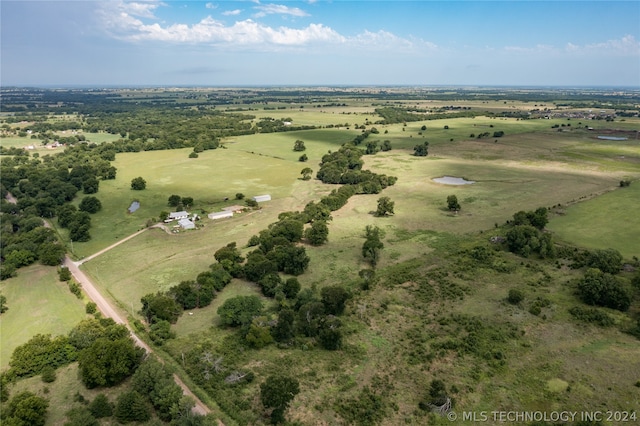 aerial view featuring a rural view