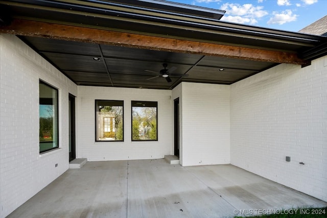 view of patio with ceiling fan