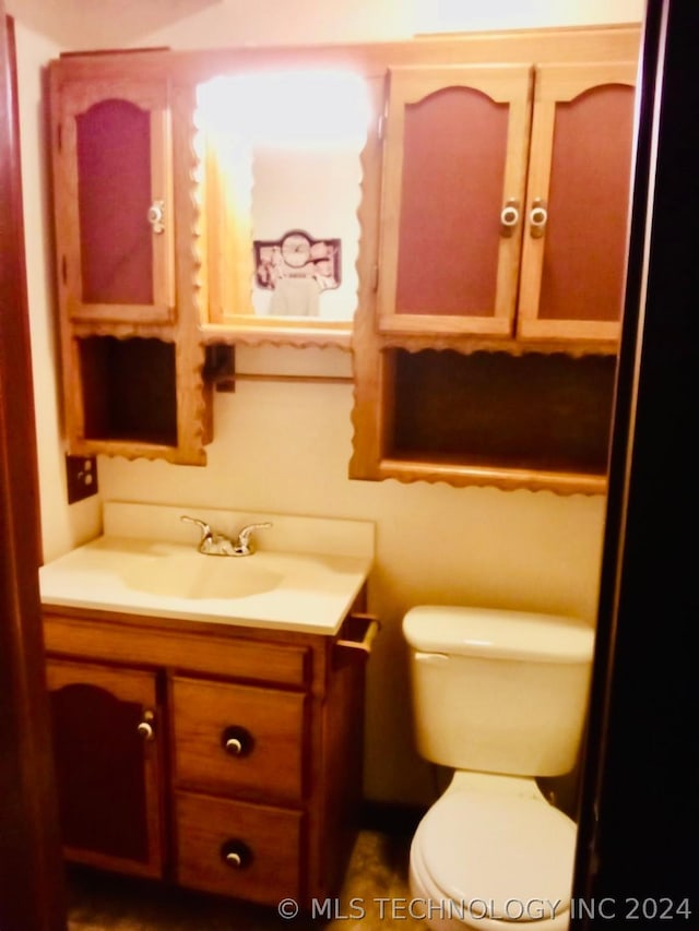 bathroom with vanity and toilet