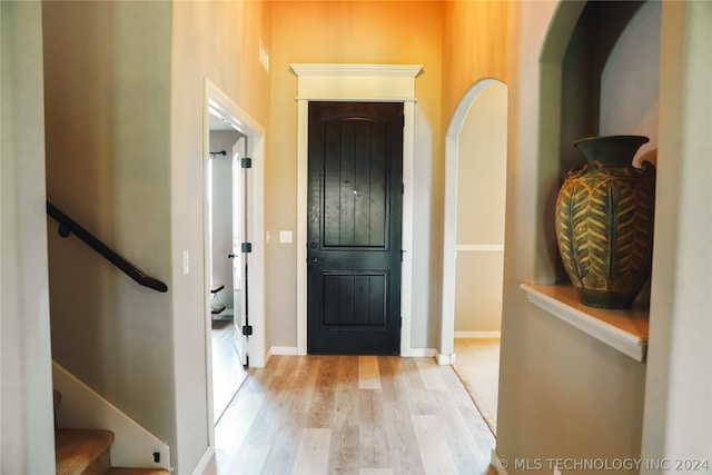 entryway featuring light wood-type flooring