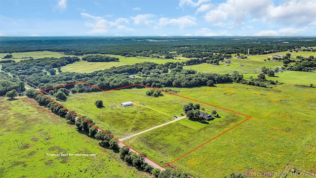 drone / aerial view featuring a rural view