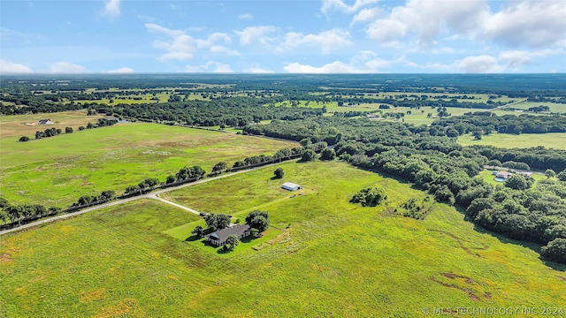 aerial view featuring a rural view