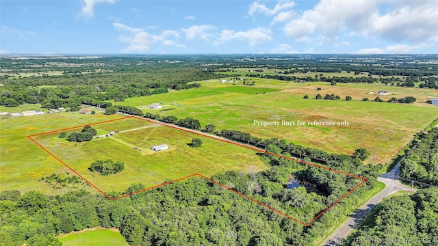 drone / aerial view with a rural view