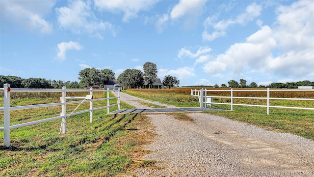 view of road featuring a rural view