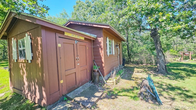 view of shed