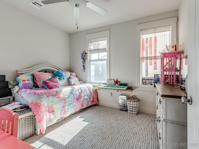 75 Lower Green Way, Carlton Landing, OK 74432 - bedroom featuring multiple windows, carpet flooring, and ceiling fan