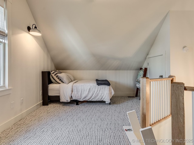 75 Lower Green Way, Carlton Landing, OK 74432 - bedroom with vaulted ceiling, carpet, and baseboards