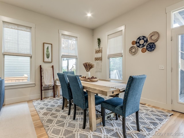 75 Lower Green Way, Carlton Landing, OK 74432 - dining room with plenty of natural light, light wood-type flooring, baseboards, and recessed lighting