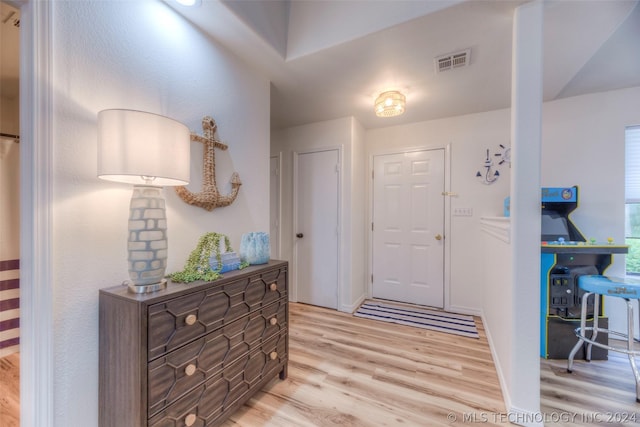 entryway featuring light wood-type flooring