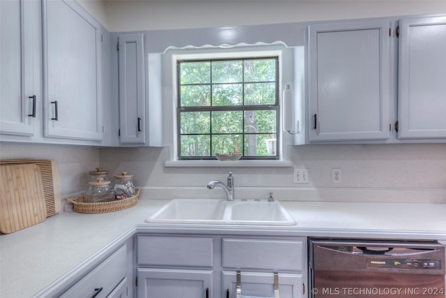 kitchen featuring black dishwasher and sink