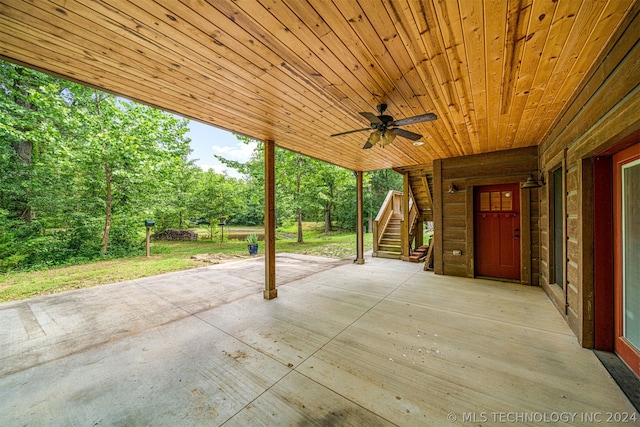 view of patio / terrace with ceiling fan