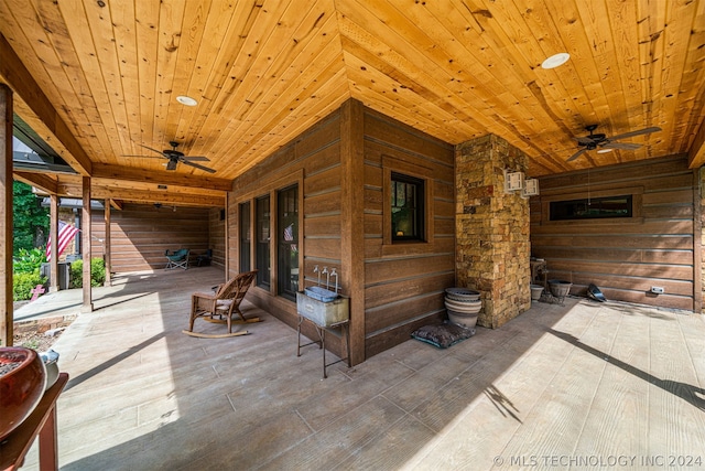 view of patio / terrace with ceiling fan