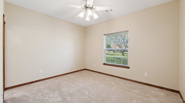 1805 College Park Rd, Claremore, OK 74017 - spare room with carpet, baseboards, and ceiling fan
