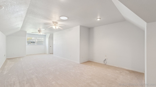 1805 College Park Rd, Claremore, OK 74017 - additional living space featuring vaulted ceiling, carpet flooring, and a ceiling fan