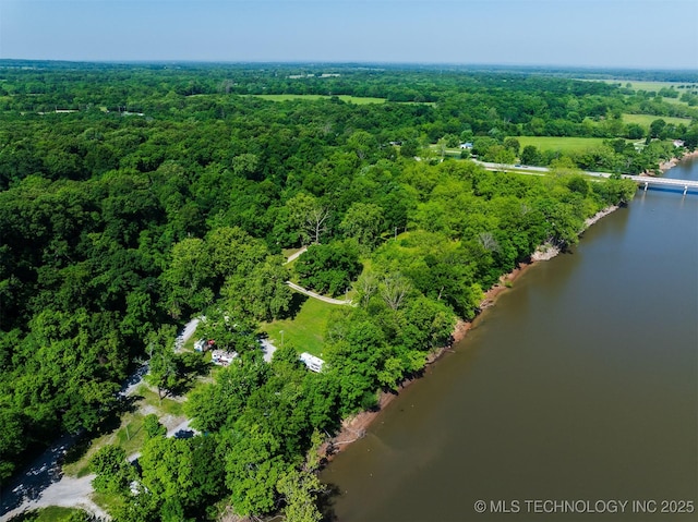 9596 N 447th Rd, Spavinaw, OK 74366 - bird's eye view of a large body of water and a heavily wooded area