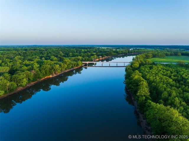 9596 N 447th Rd, Spavinaw, OK 74366 - bird's eye view of a heavily wooded area and a large body of water