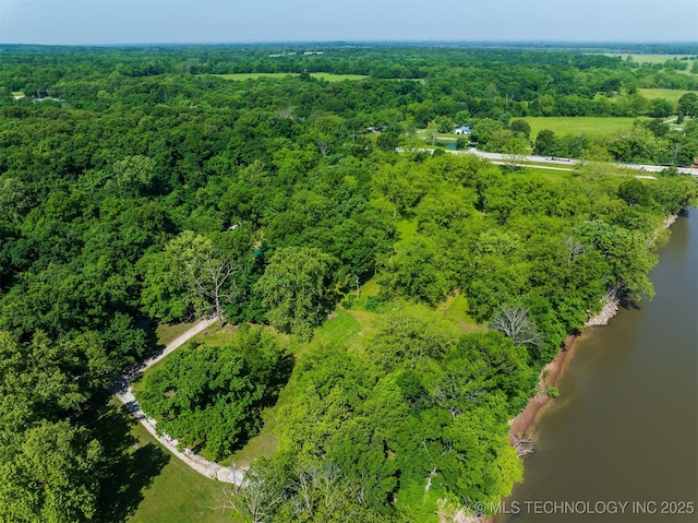 9596 N 447th Rd, Spavinaw, OK 74366 - aerial view of property's location with a nearby body of water and a heavily wooded area
