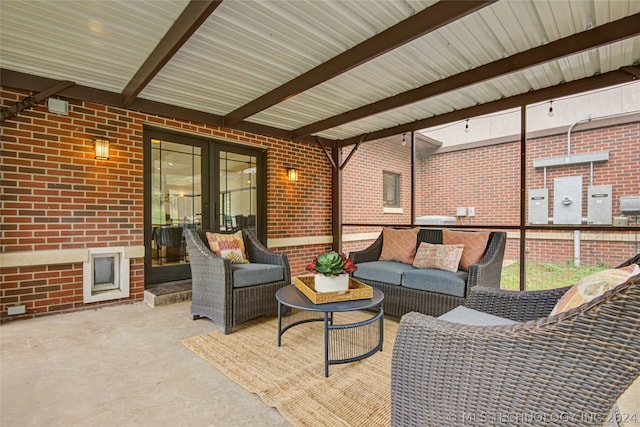 view of patio with outdoor lounge area