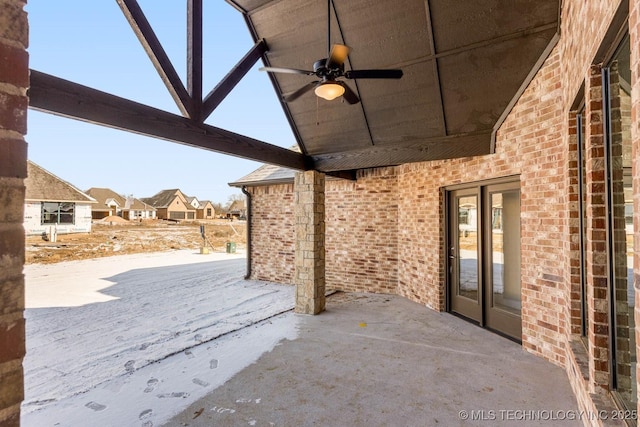 view of patio / terrace with ceiling fan