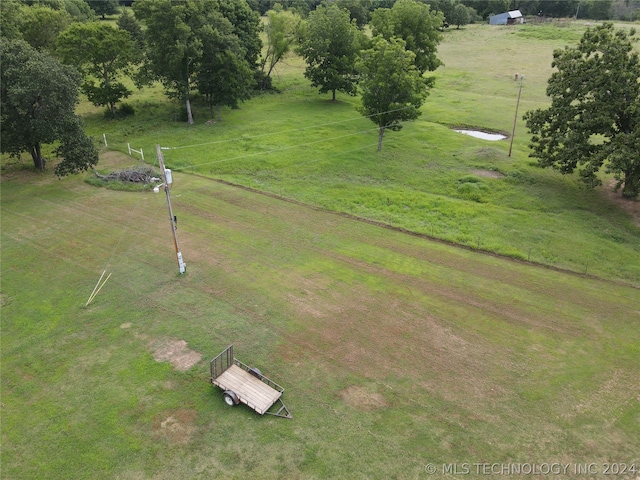 drone / aerial view with a rural view