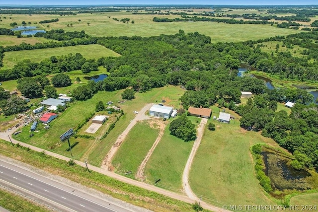 bird's eye view with a rural view