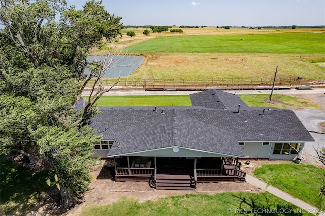 drone / aerial view with a rural view